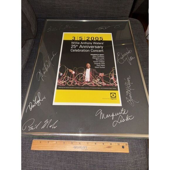 2005 Signed Framed Connecticut Opera Poster: Willie Anthony Waters 25th Concert - Picture 1 of 11